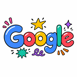 colorful cartoon google logo